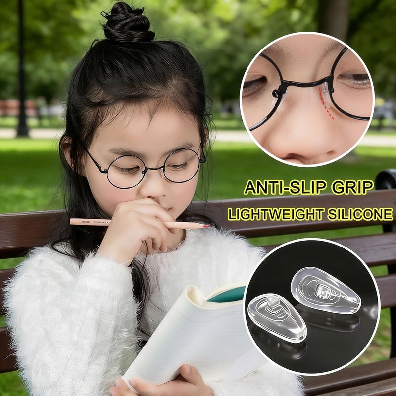 PFDHQS 5-Pairs Silicone Eyeglass Nose Pads, Pressure-Reducing Air Chamber Design | Screw-in Style Glasses Nose Pads Replacement Kit, Anti-Slip & Easy Install, Fit for Most Eyeglasses & Sunglasses - Image 5
